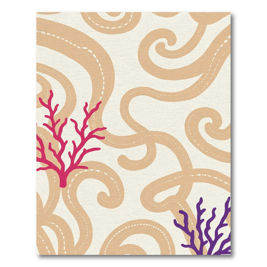 Coral Whirls Abstract Ocean Rug