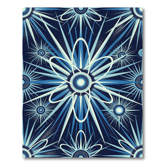 Deep Blue Starburst Floral Rug