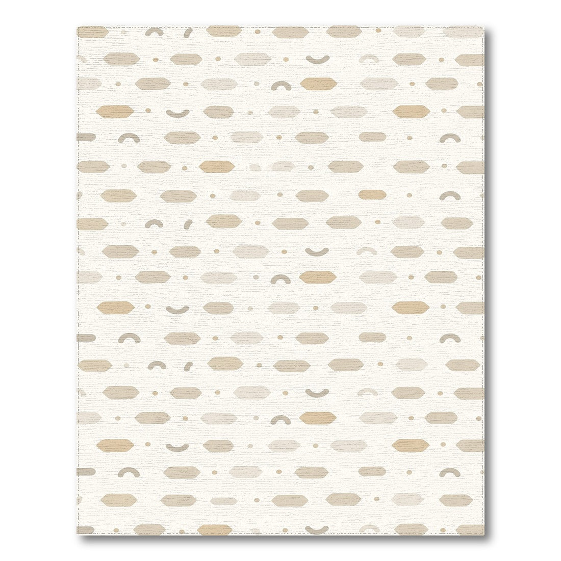 Beige Geometric Washable Geometric Modern Area Rug