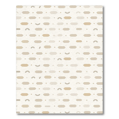 Beige Geometric Washable Geometric Modern Area Rug