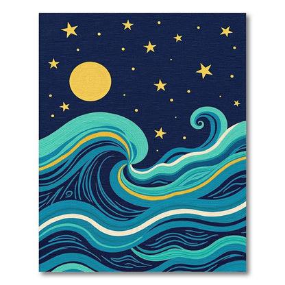 Celestial Night Sky Wave Rug