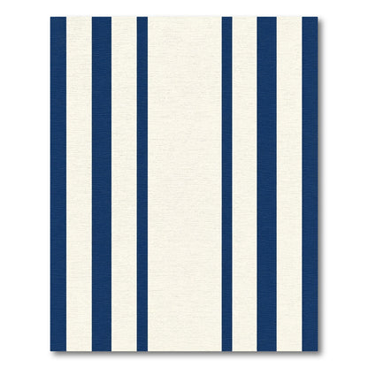 Classic Navy Cream Vertical Stripe Rug