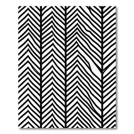 Monochrome Chevron Jagged Lines Rug