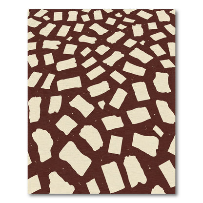 Terracotta Cream Irregular Shapes Rug