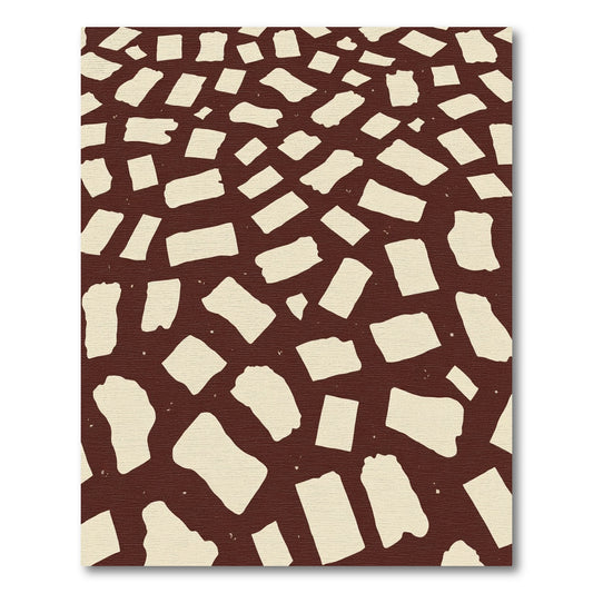 Terracotta Cream Irregular Shapes Rug