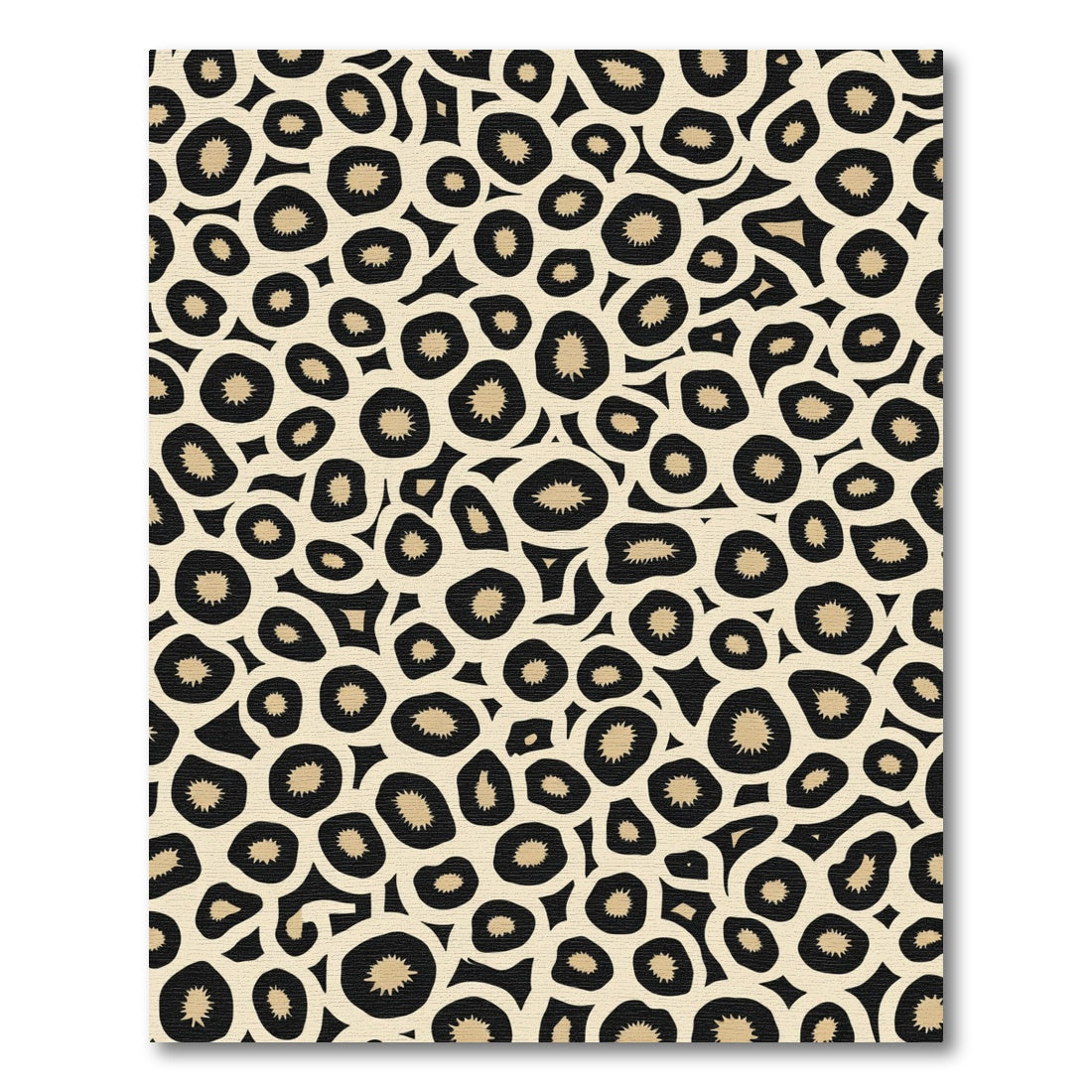 Black Tan Spotted Abstract Circles Rug