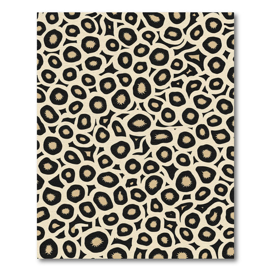 Black Tan Spotted Abstract Circles Rug