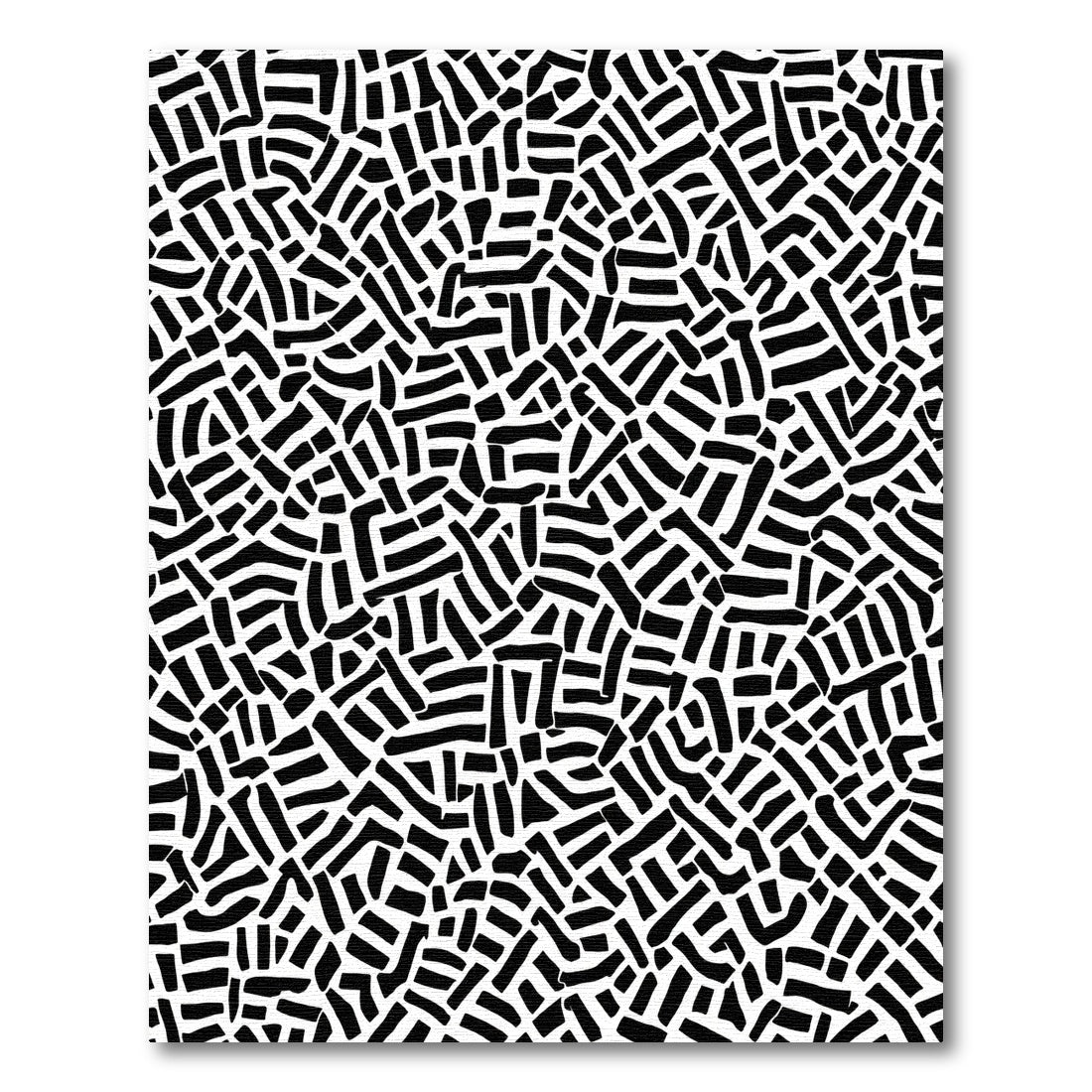 Abstract Black White Braided Lines Rug