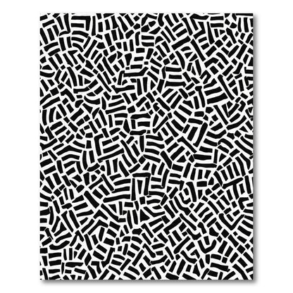 Abstract Black White Braided Lines Rug