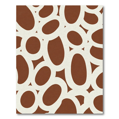 Brown and Cream Organic Ring Overlay Rug