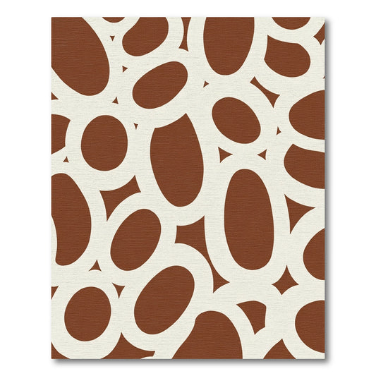 Brown and Cream Organic Ring Overlay Rug
