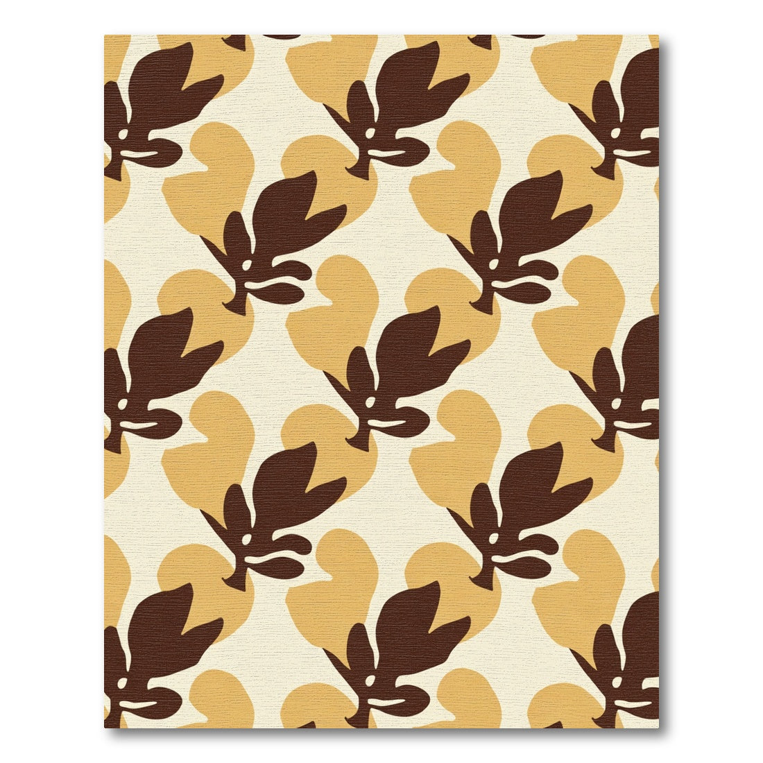 Bold Ochre Leaf Arrangement Rug