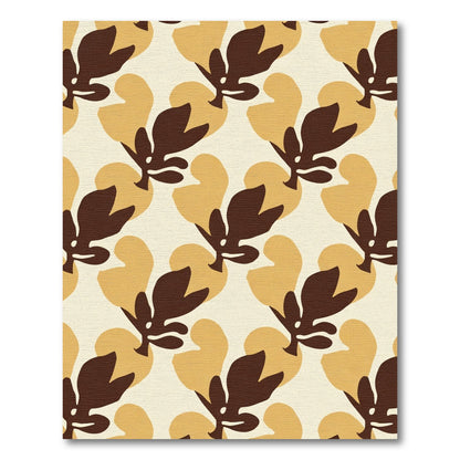 Bold Ochre Leaf Arrangement Rug