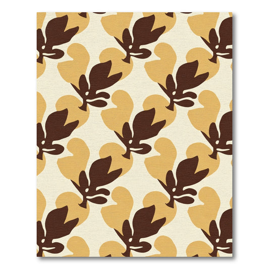 Bold Ochre Leaf Arrangement Rug