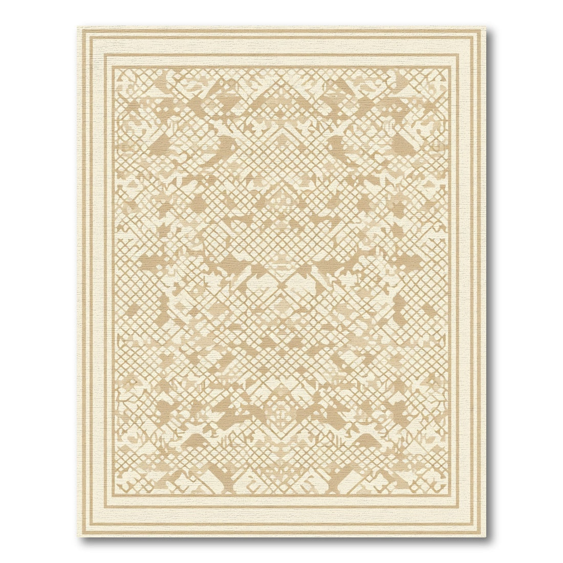 Sandy Tone Geometric Lace Rug