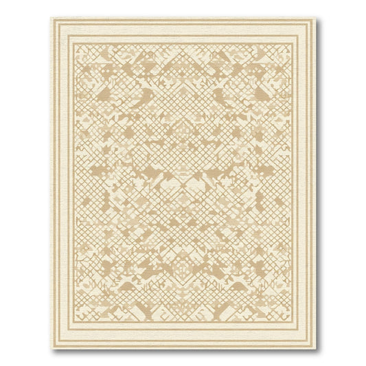 Sandy Tone Geometric Lace Rug