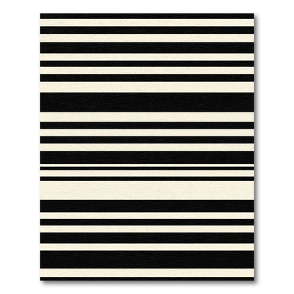 Bold Black and Cream Stripe Rug