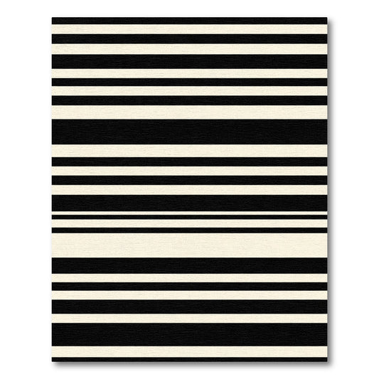 Bold Black and Cream Stripe Rug