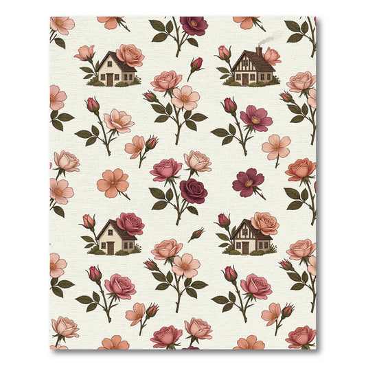 Vintage Rose Garden Cottage Harmony Rug