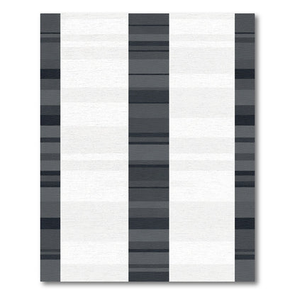 Charcoal Gray White Stripe Rug