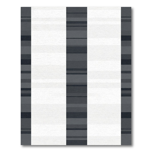 Charcoal Gray White Stripe Rug