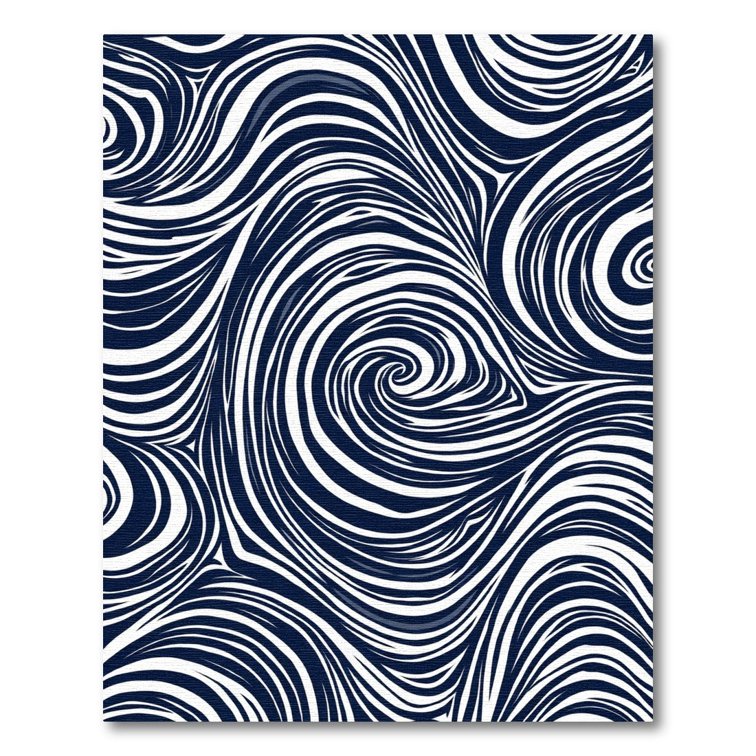 Deep Navy Swirl Organic Flow Rug