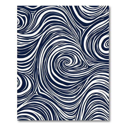 Deep Navy Swirl Organic Flow Rug