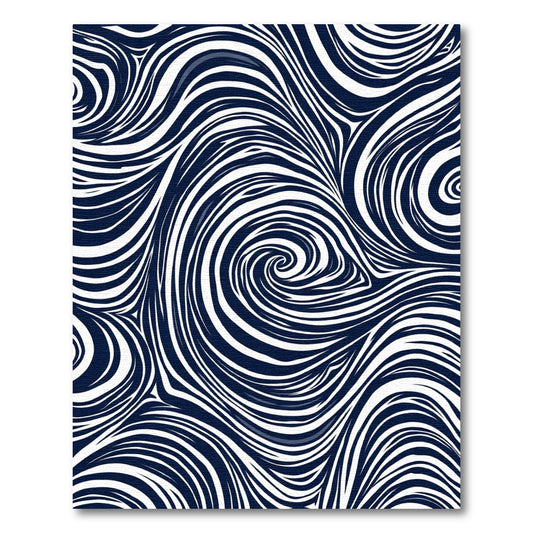Deep Navy Swirl Organic Flow Rug