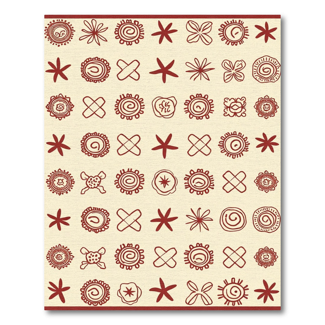 Rustic Red Sunburst Constellation Rug