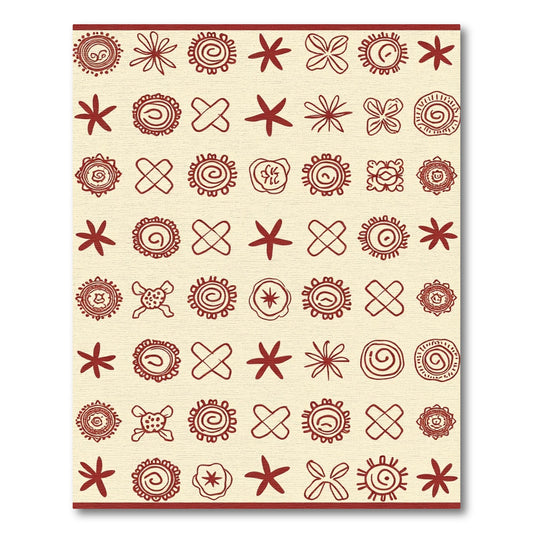 Rustic Red Sunburst Constellation Rug