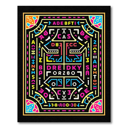 Cyberpunk Neon Geometric Abstract Rug