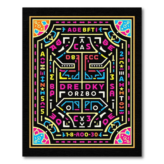 Cyberpunk Neon Geometric Abstract Rug