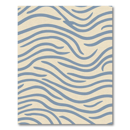 Abstract Blue Wavy Lines Rug