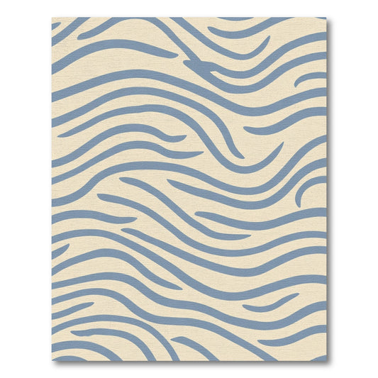Abstract Blue Wavy Lines Rug