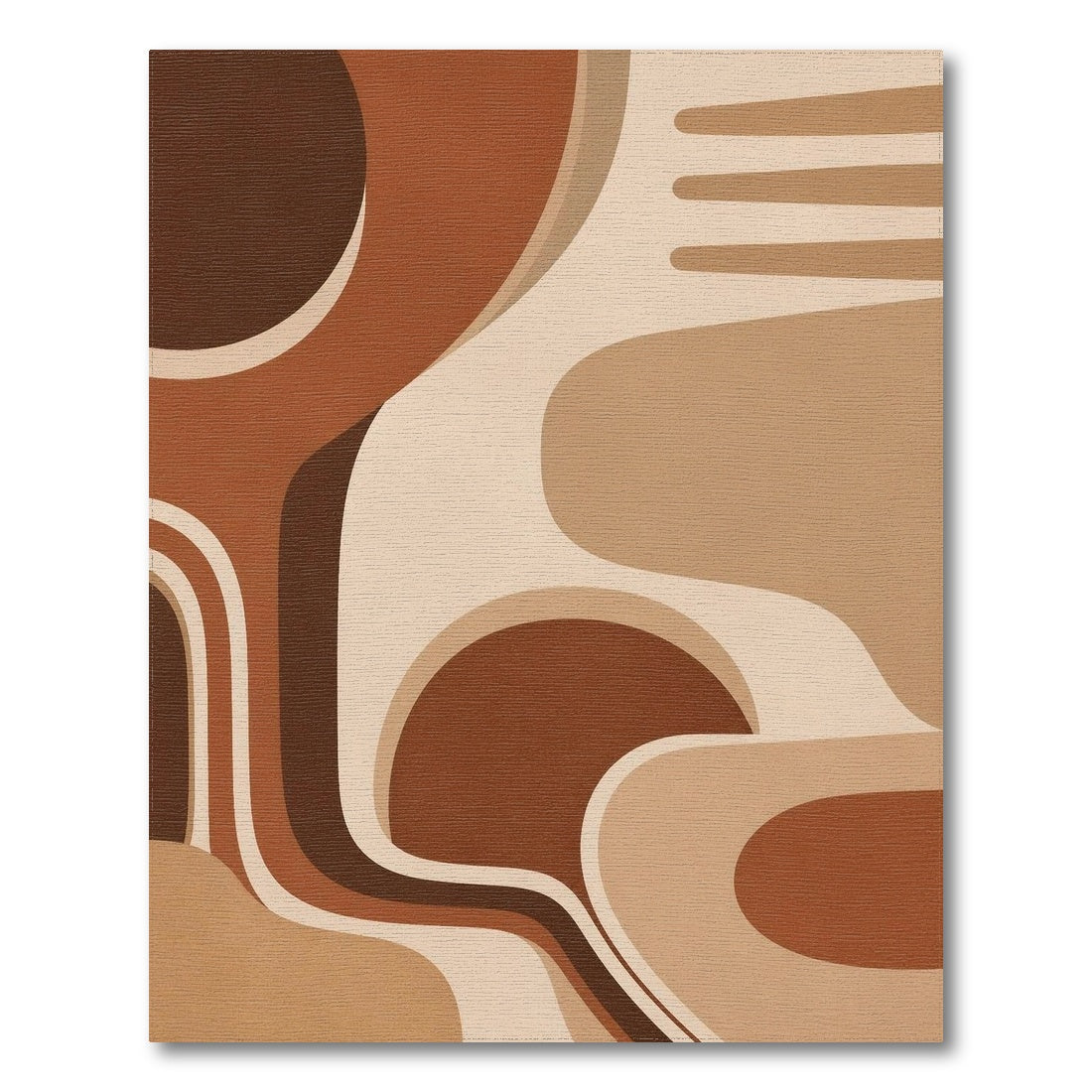 Brown and Tan Brown Tan Organic Abstract Area Rug