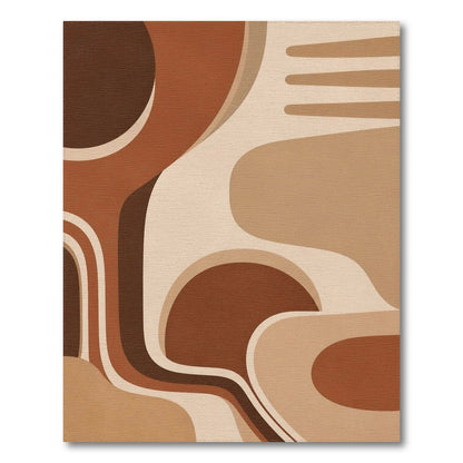 Brown and Tan Brown Tan Organic Abstract Area Rug