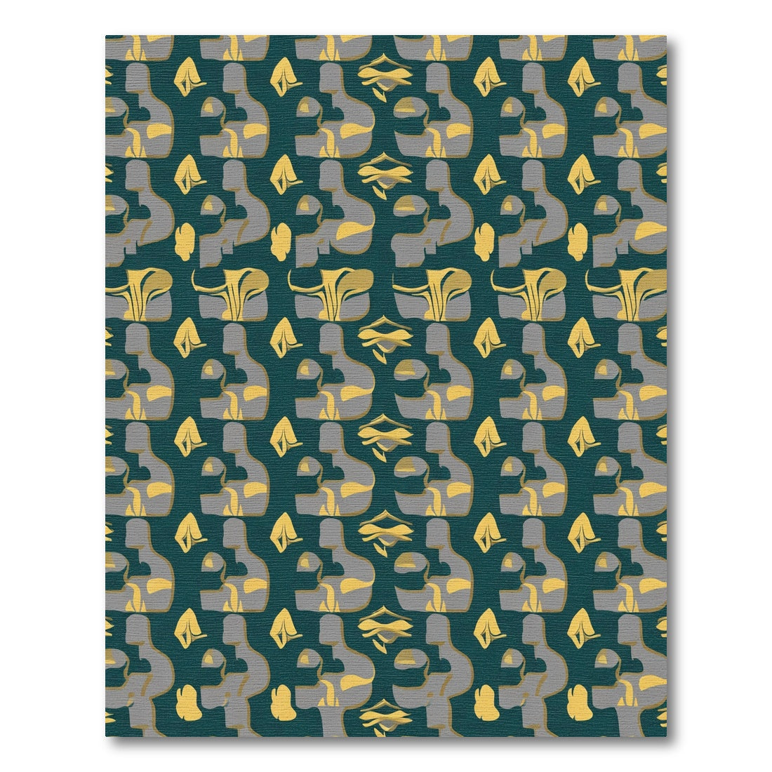 Jade And Gold Abstract Sculptural Forms Rug