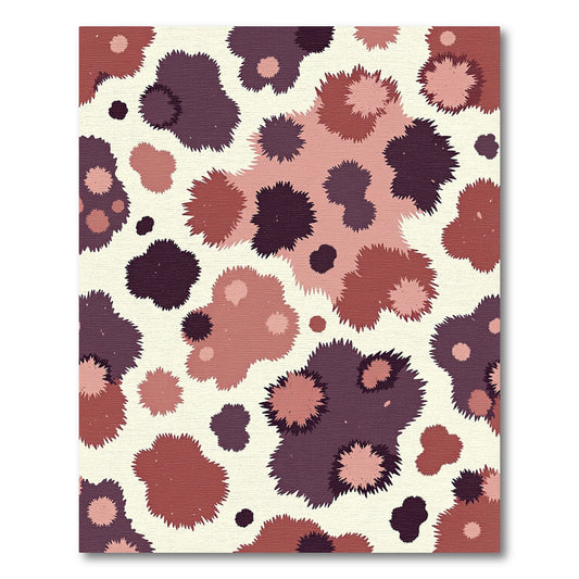Spiky Rust Plum Abstract Blooms Rug