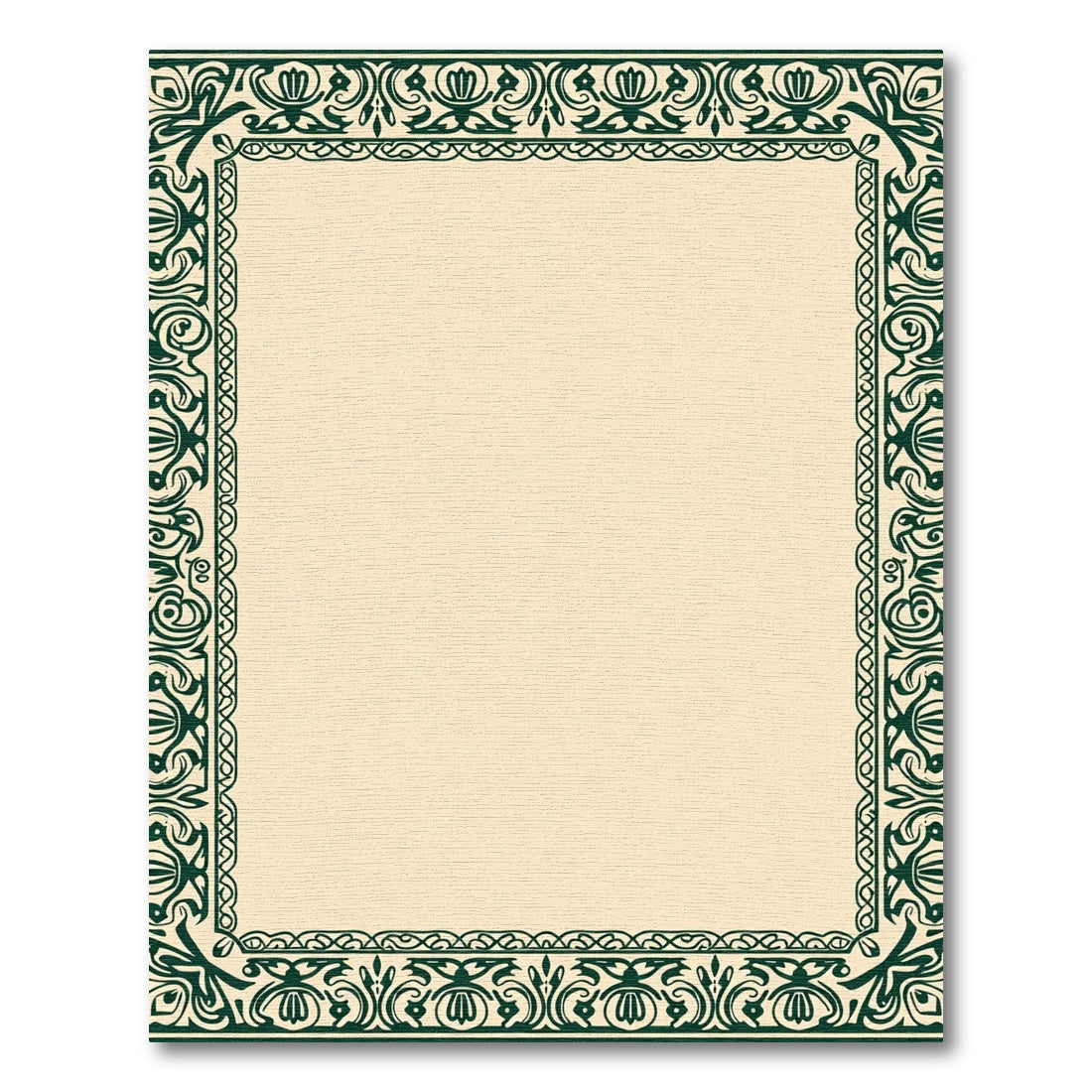Deep Emerald Arabesque Border Accent Rug