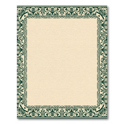 Deep Emerald Arabesque Border Accent Rug