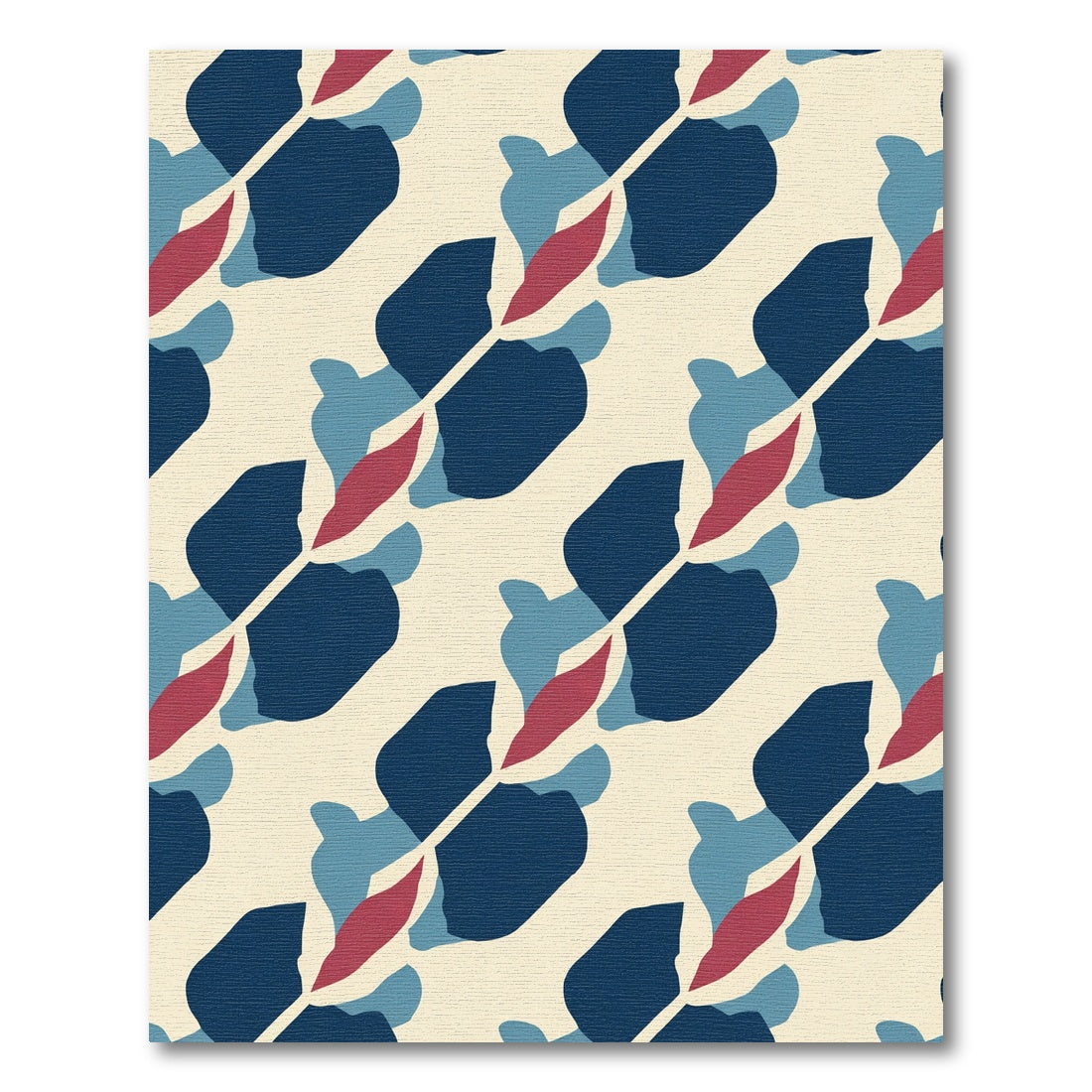 Abstract Navy Blue Organic Shapes Rug