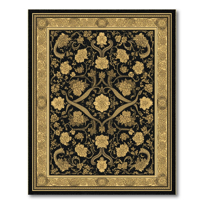 Floral Vintage Gold Floral Vintage Area Rug