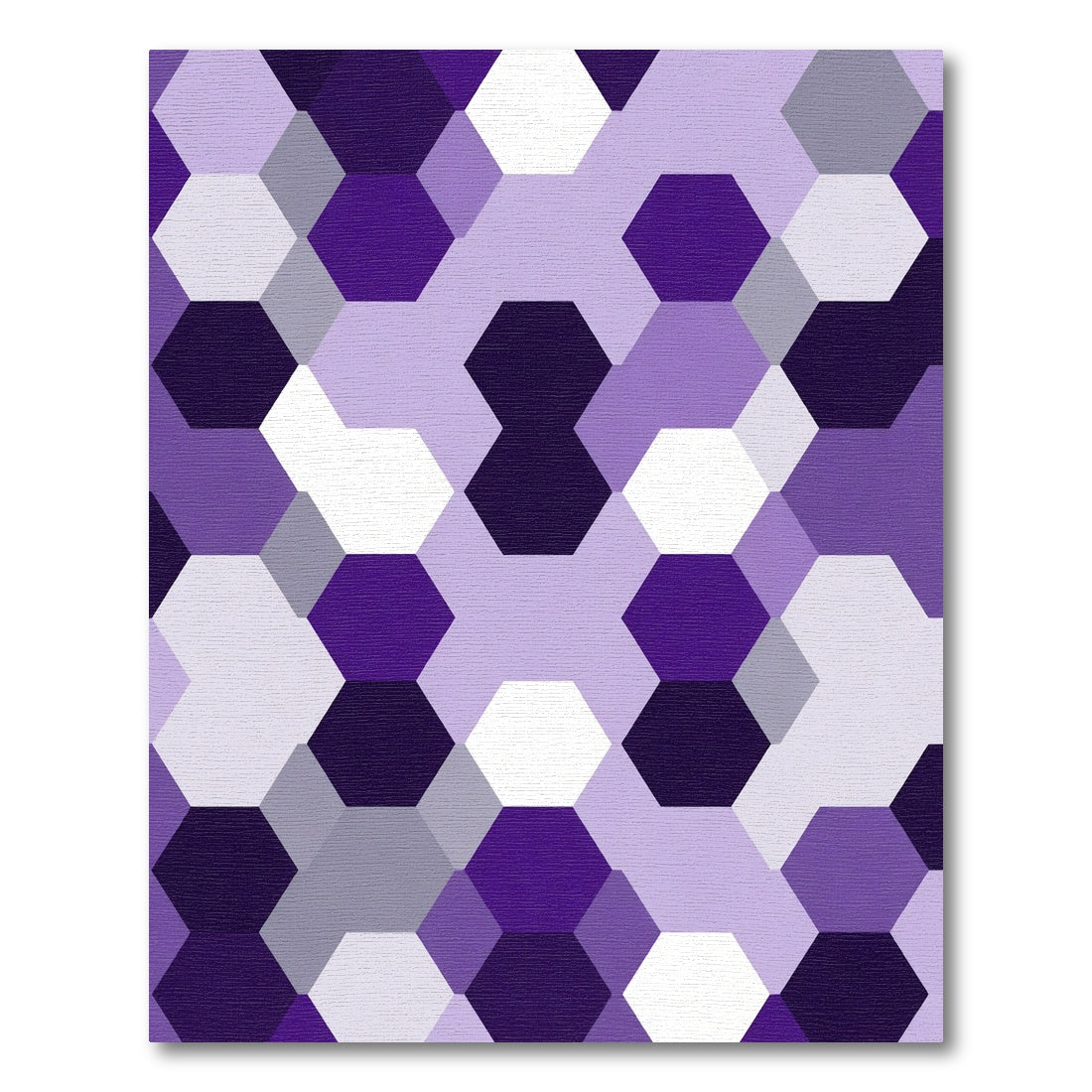 Purple Hexagonal Geometric Collage Rug