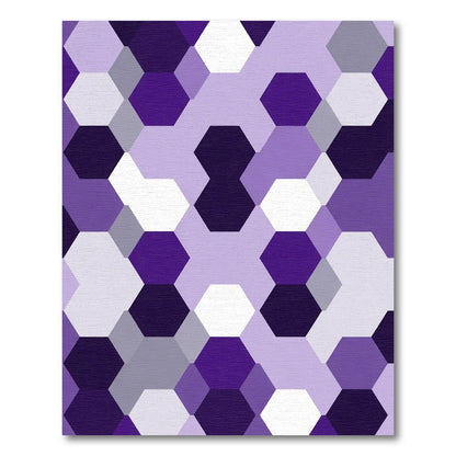 Purple Hexagonal Geometric Collage Rug