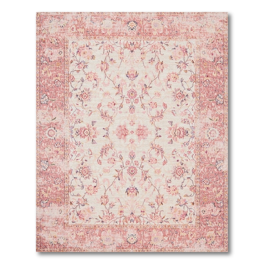 Blush Pink Floral Vintage No. 40 Area Rug