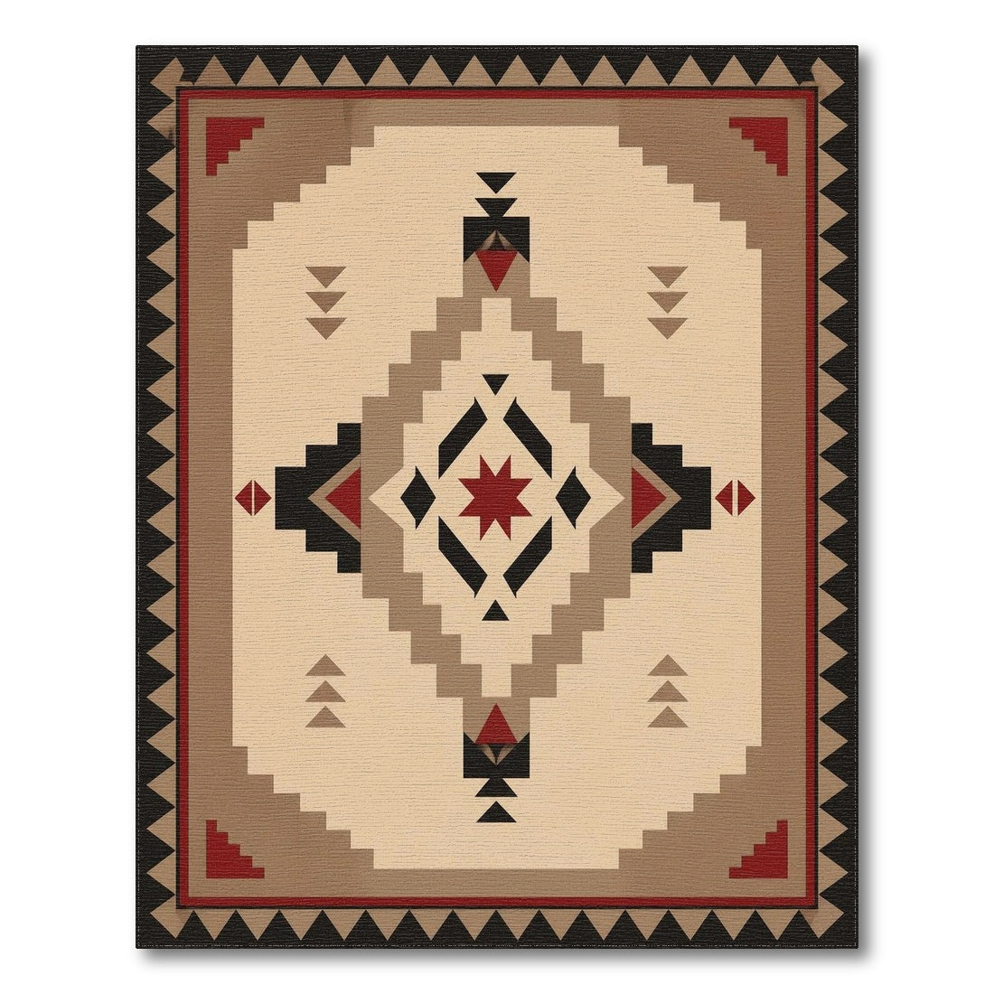 Southwestern Geometric Brown Tan No. 2 Area Rug