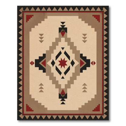 Southwestern Geometric Brown Tan No. 2 Area Rug