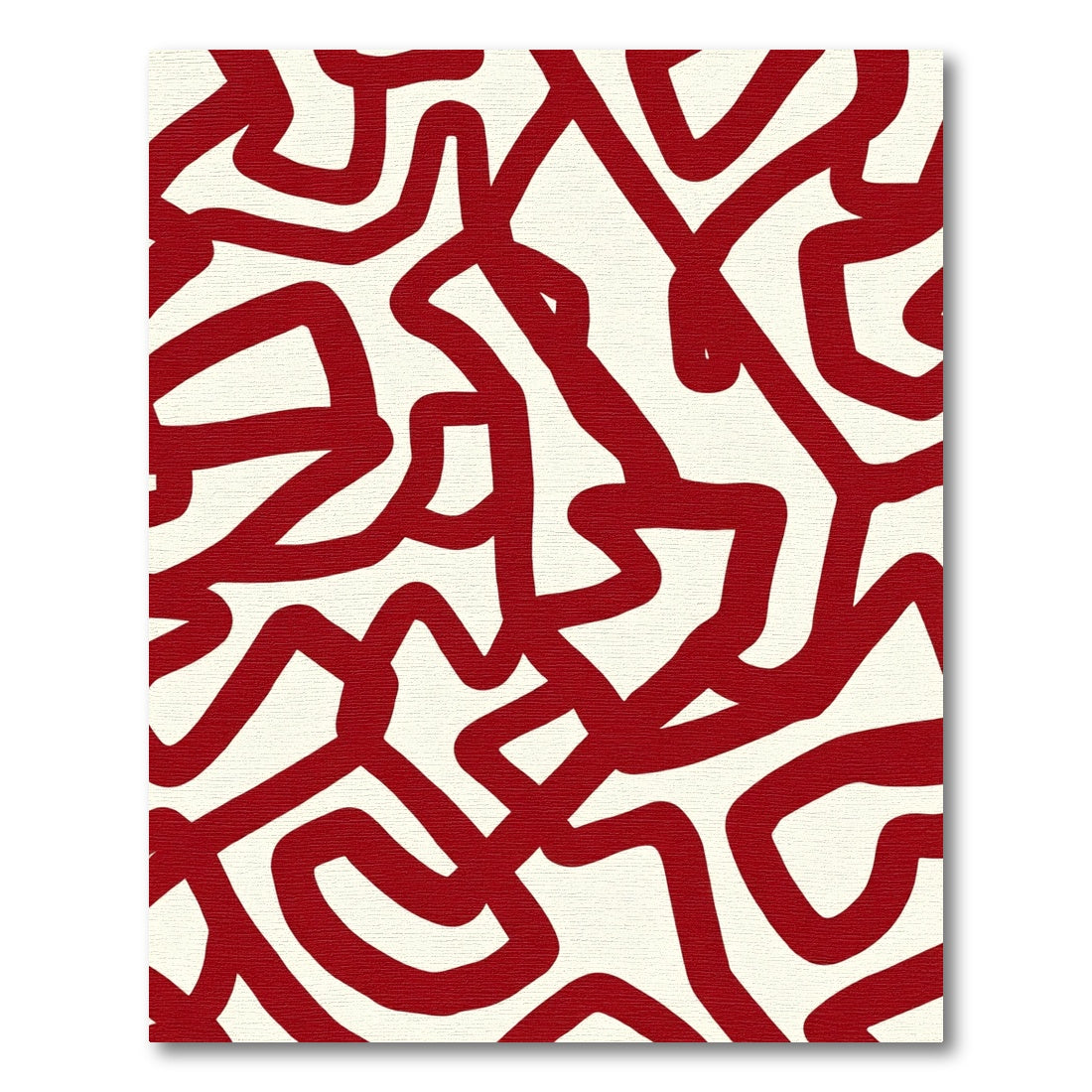 Bold Red Abstract Swirl Rug