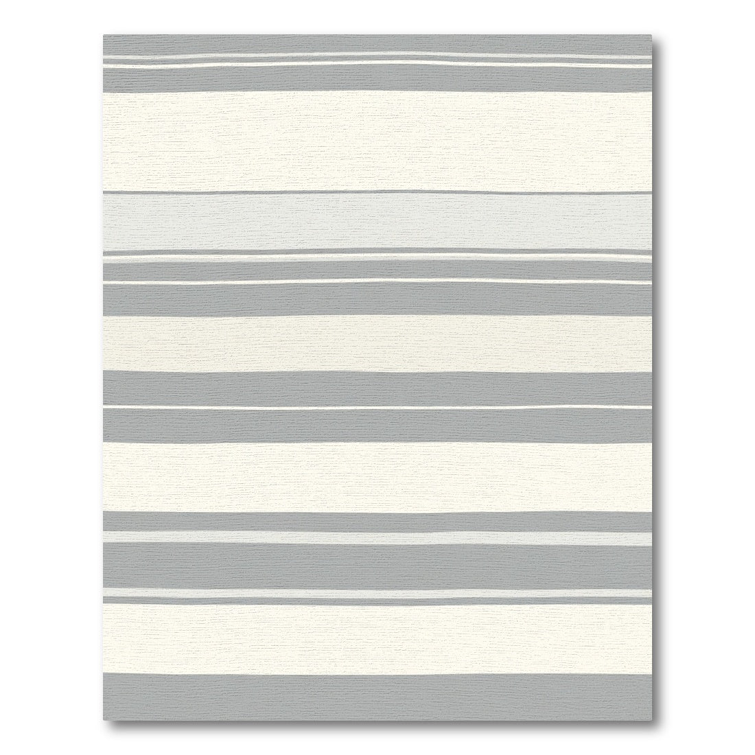 Serene Cream Gray Wide Stripe Rug