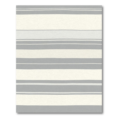 Serene Cream Gray Wide Stripe Rug